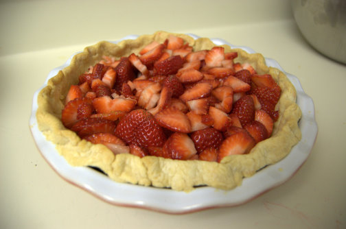 Strawberry Custard Pie