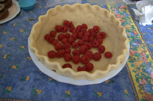 Raspberry Strawberry Walnut Pie